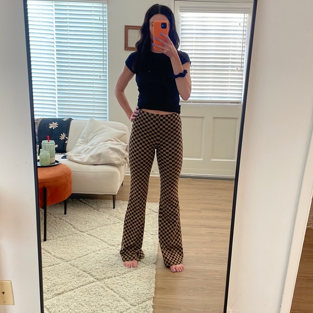 Urban Checkered Flare Pants